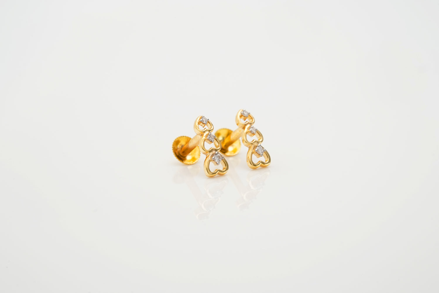 Trio Hearts Sparkle Earring