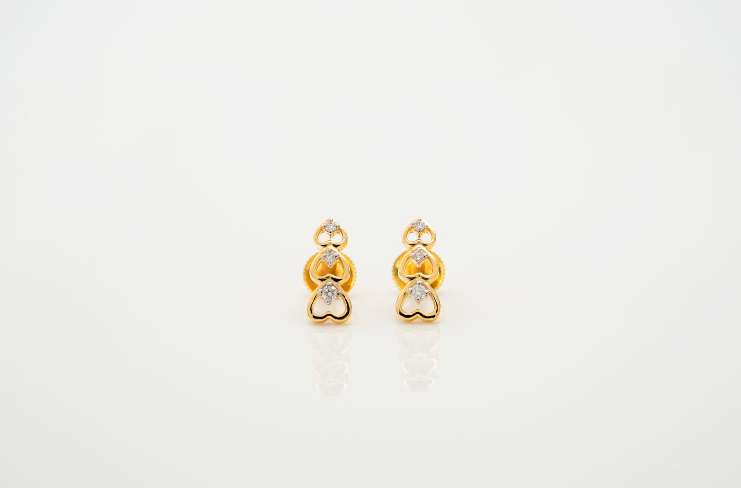 Trio Hearts Sparkle Earring