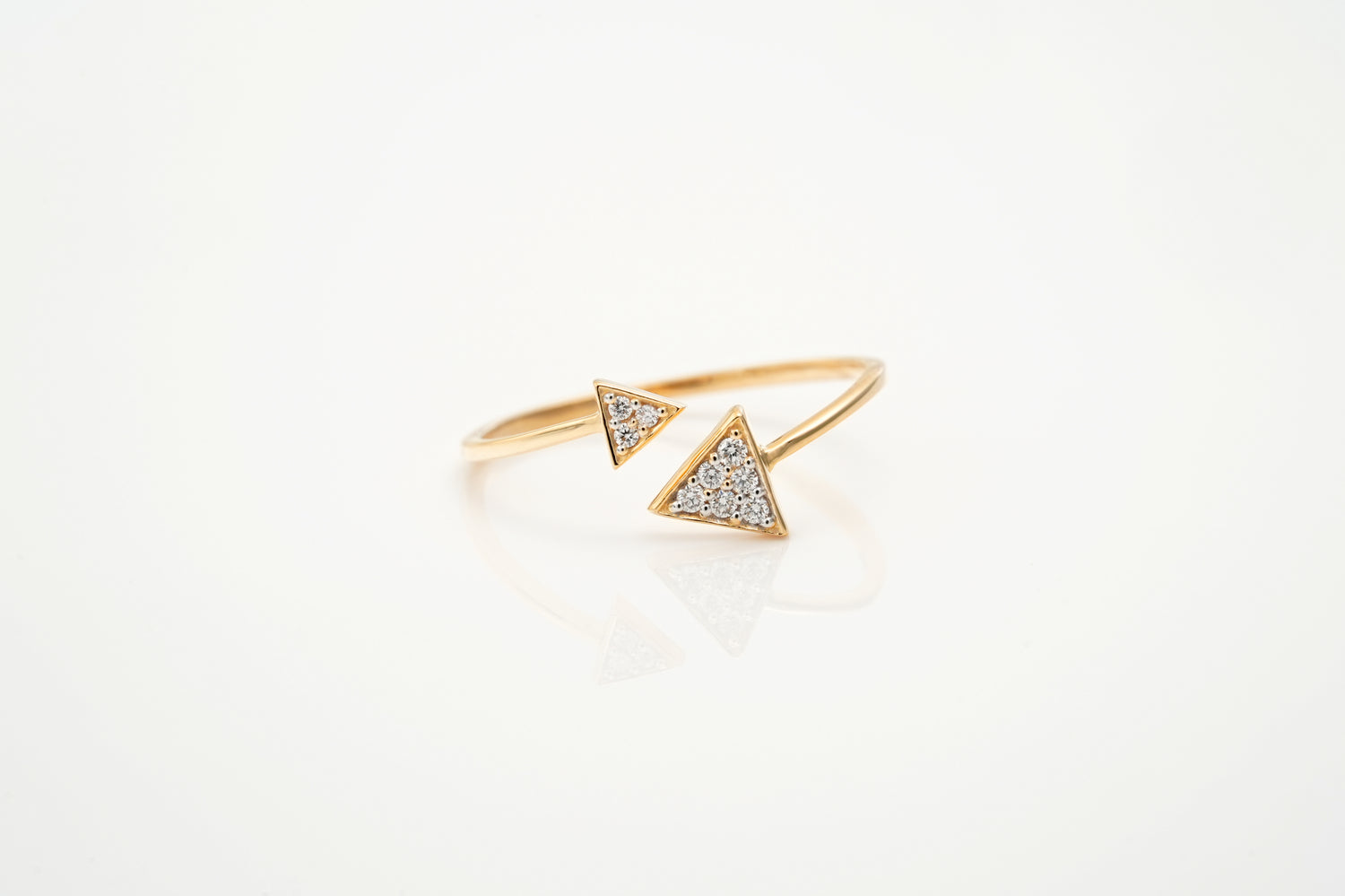 Diamond Duo Triangles Ring