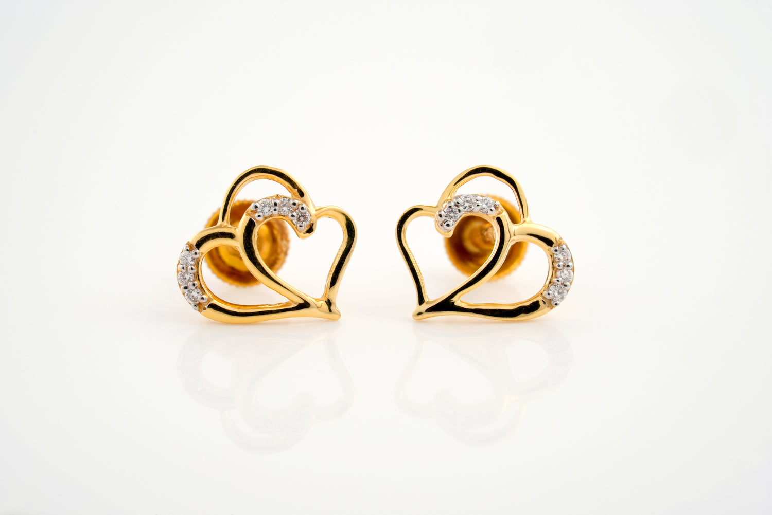 Diamond Duo Heart Earring