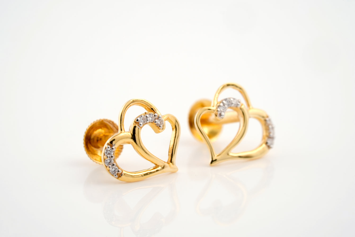 Diamond Duo Heart Earring