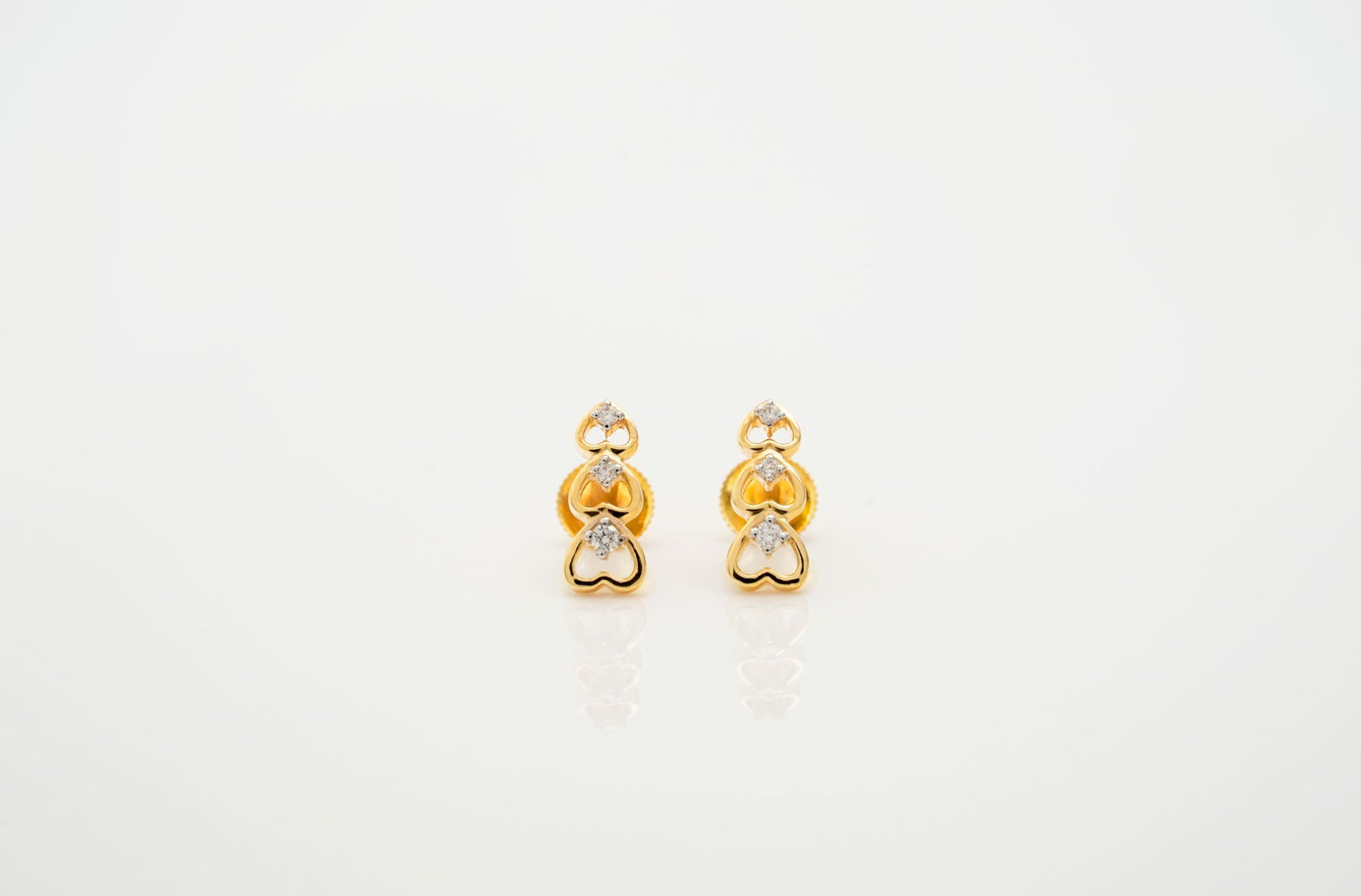 Trio Hearts Sparkle Earring