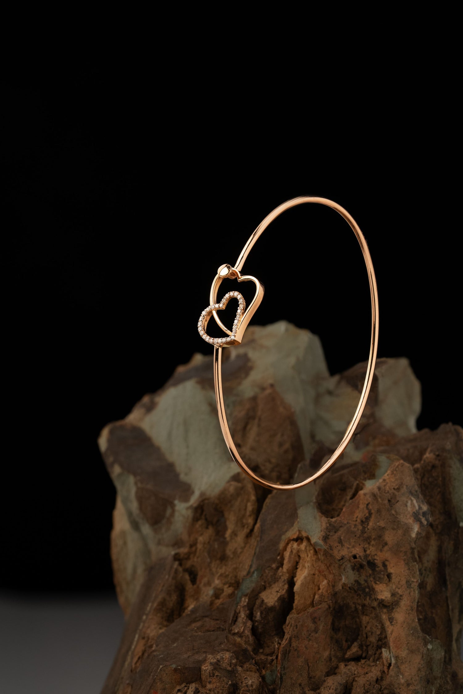 Delicate Heart-Shaped Bangle