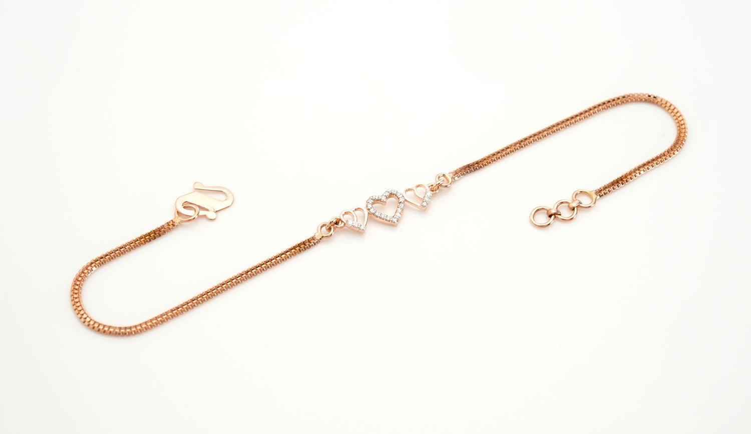 Three luminous hearts Bracelet