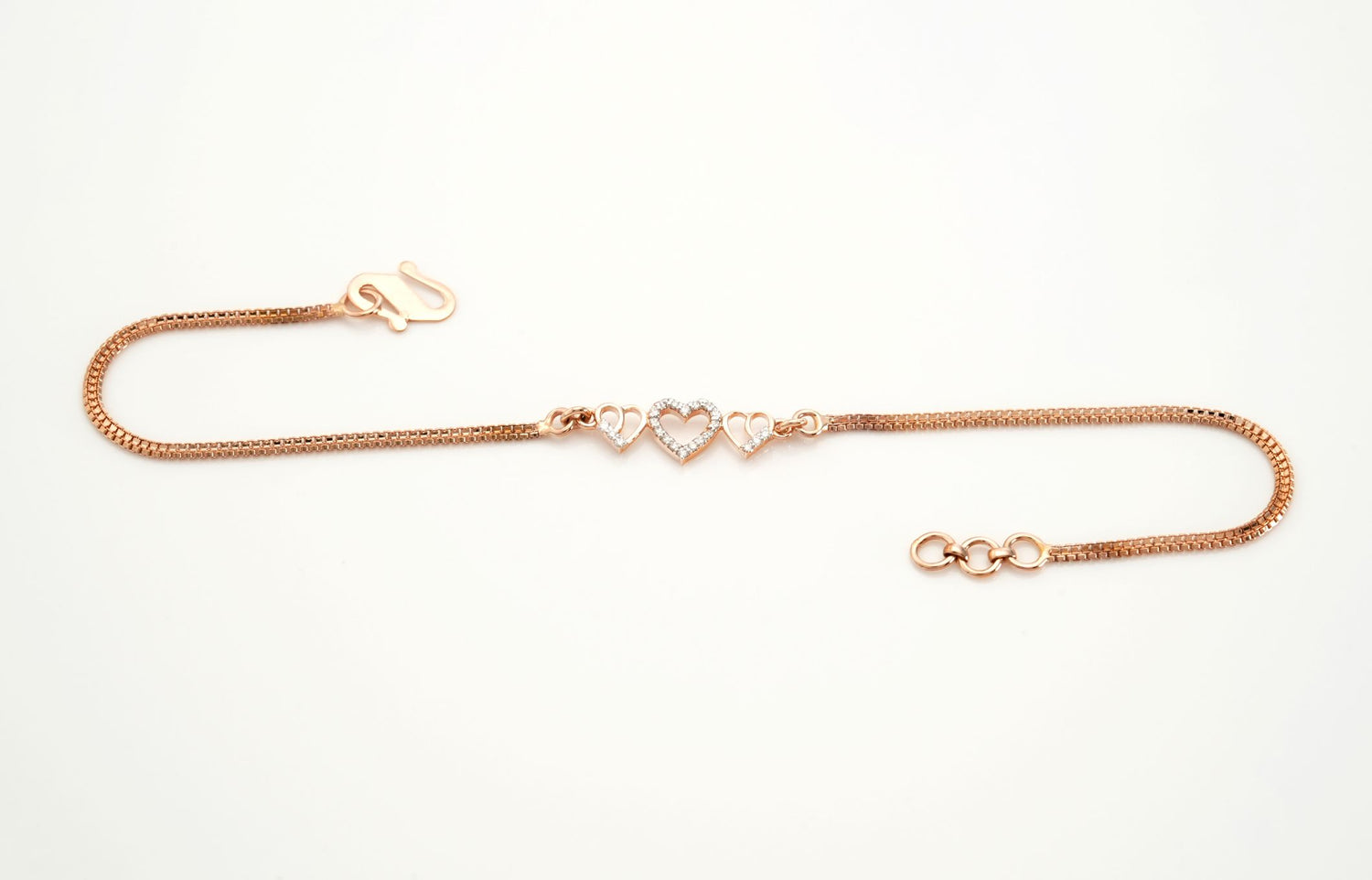 Three luminous hearts Bracelet